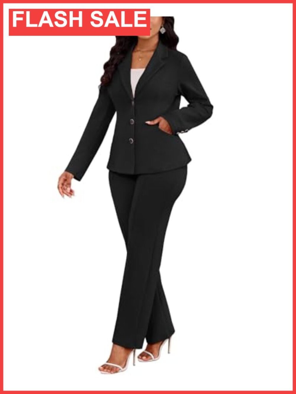 Women 2 Piece Pantsuit Set Business Casual Stretchy Blazer Pants